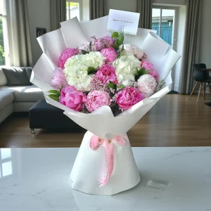 Elegant Peony Hydrangea Harmony