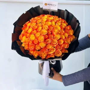 100 Orange Roses Bouquet