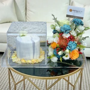 Cake and Flower Arrangement