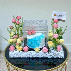 Flower And Cake Arrangement
