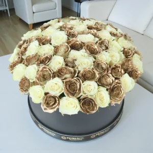 White & Gold Rose Box