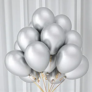 Silver Color Balloon Bunch