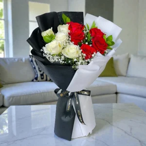 Red & White Roses Bouquet