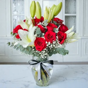 Rose & Lily Flower Vase